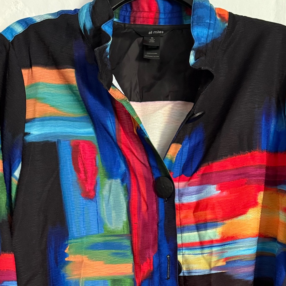 Ali Miles Multicolor Abstract Jacket